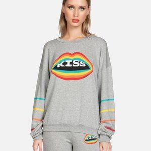 NEW LAUREN MOSHI RAINBOW KISS SWEATSHIRT, SMALL